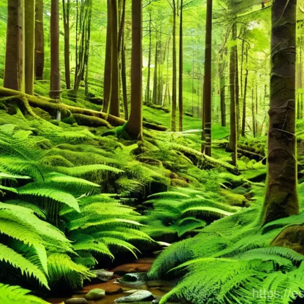 자연 탐험과 개인적 성장의 연결 - **A Serene Forest Retreat:**
    A person, appearing calm and centered, stands in a lush, ancient fo...