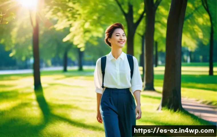 초보자를 위한 야외 마인드풀니스 가이드 - **Prompt:** A serene scene of an adult, gender-neutral person in comfortable, modest clothing, takin...